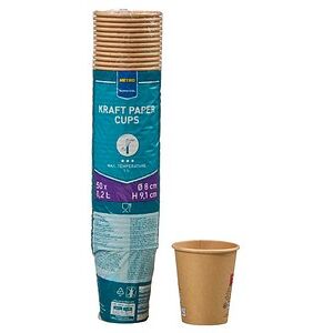 METRO PROFESSIONAL Einweg-Trinkbecher braun 0,2 l, 50 St. METRO PROFESSIONAL Einweg-Trinkbecher braun 0,2 l, 50 St.