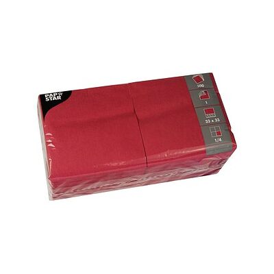 PAPSTAR Weinrot Servietten 1-lagig 33x33 cm - 500 Stück PAPSTAR Weinrot Servietten 1-lagig 33x33 cm - 500 Stück