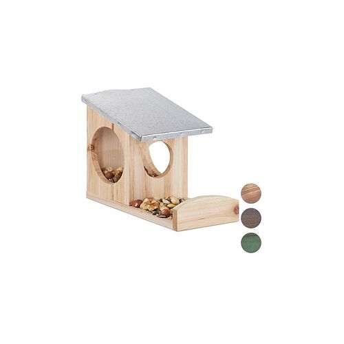 relaxdays Eichhörnchen-Futterhaus braun 12,0 x 25,0 x 18,0 cm, 1 St.