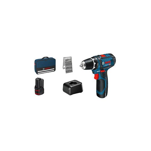 BOSCH Professional GSR 12V-15 Akku-Bohrschrauber 12,0 V, mit 2 Akkus