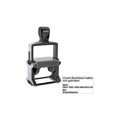 trodat Textstempel, individualisierbar 5208 selbstfärbend schwarz ohne Logo, 1 St. - Nachträglich per Gutschein personalisieren