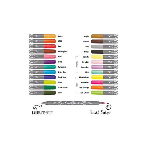 ONLINE® Calli.Brush Brush-Pens farbsortiert, 24 St.