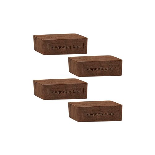 magnetoplan Magnete braun, Holz 6,0 x 2,0 x 1,3 cm, 4 St.