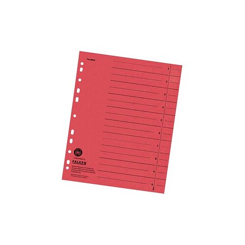 FALKEN Trennblätter DIN A4 1-0 rot, 230 g/qm, 100 St.