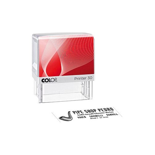 COLOP Textstempel, individualisierbar Printer 30 selbstfärbend schwarz mit Logo, 1 St.