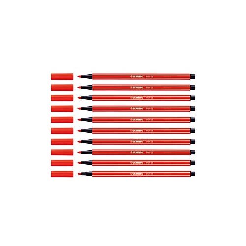 STABILO Pen 68 Filzstifte rot, 10 St.