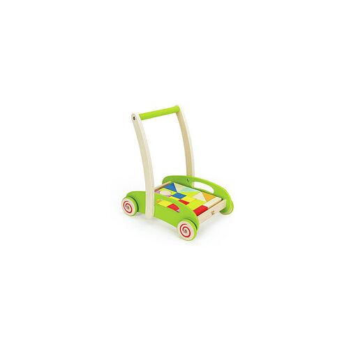 Hape E0371A Bau-Wagen mit Holzklötzchen Bausteine