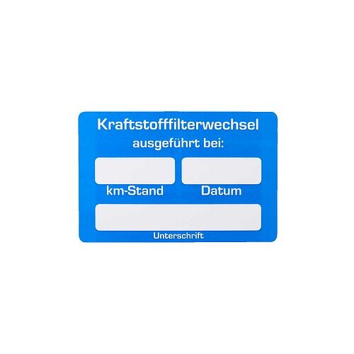 EICHNER Aufkleber Kraftstofffilter-Wechsel ausgeführt bei, blau/weiß, 250 St.