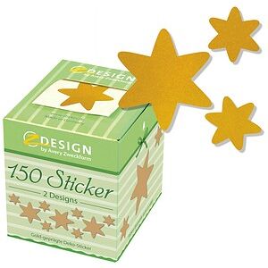 Avery ZDesign Weihnachtsaufkleber 'Sterne', goldfarben - Packung mit 3 Avery ZDesign Weihnachtsaufkleber 'Sterne', goldfarben - Packung mit 3