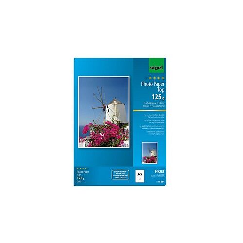 SIGEL Fotopapier IP664 DIN A4 hochglänzend 125 g/qm 100 Blatt