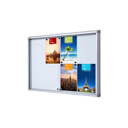 Showdown® Displays Schaukasten SL B1 silber 8x DIN A4 94,0 x 5,9 x 67,5 cm, 1 St.