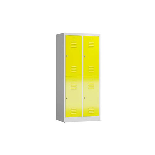 ClassiX Spind lichtgrau, zinkgelb X-523226, 4 Schließfächer 80,0 x 50,0 x 180,0 cm Image
