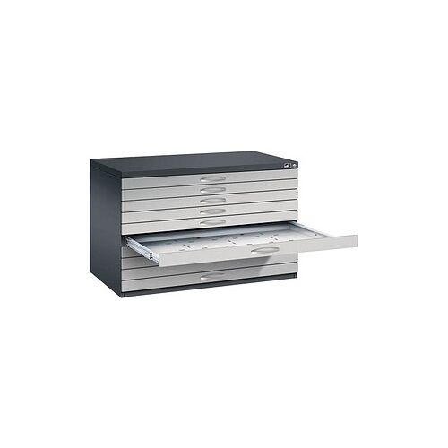 CP 7100 Planschrank schwarzgrau, weißaluminium 10 Schubladen 110,0 x 76,5 x 76,0 cm, 1 St.
