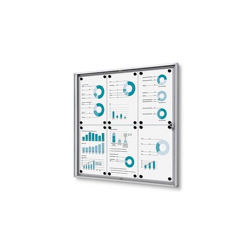 Showdown® Displays Schaukasten Economy XS B1 silber 6x DIN A4 71,1 x 2,6 x 65,5 cm, 1 St.