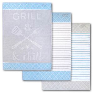 Dyckhoff Geschirrtücher GRILL & chill hellblau grau 50,0 x 70,0 cm, 3 St. Dyckhoff Geschirrtücher GRILL & chill hellblau grau 50,0 x 70,0 cm, 3 St.