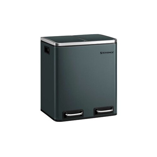 SONGMICS Mülltrenner 2 x 15 l grüngrau, 1 St.