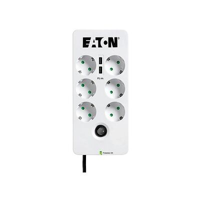 EATON Protection Box 6 USB DIN 6-fach Steckdosenleiste mit Überspannungsschutz weiß EATON Protection Box 6 USB DIN 6-fach Steckdosenleiste mit Überspannungsschutz weiß