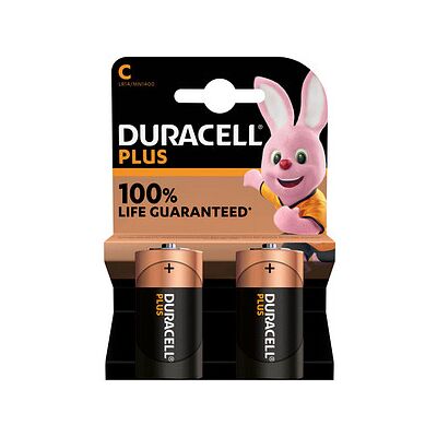 DURACELL Batterien PLUS Alkali-Mangan Baby C 1,5 V, 2 St. DURACELL Batterien PLUS Alkali-Mangan Baby C 1,5 V, 2 St.