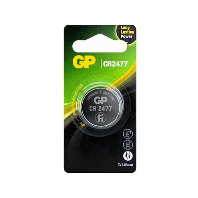 GP Knopfzelle CR2477 Lithium 3,0 V, 1 St. GP Knopfzelle CR2477 Lithium 3,0 V, 1 St.