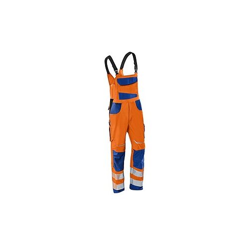 KÜBLER® unisex Warnschutz-Latzhose REFLECTIQ orange, kornblau Größe 64