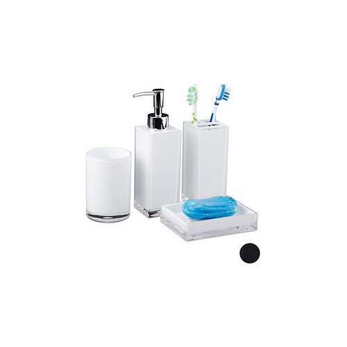 relaxdays Badaccessoires-Set weiß, 1 Set