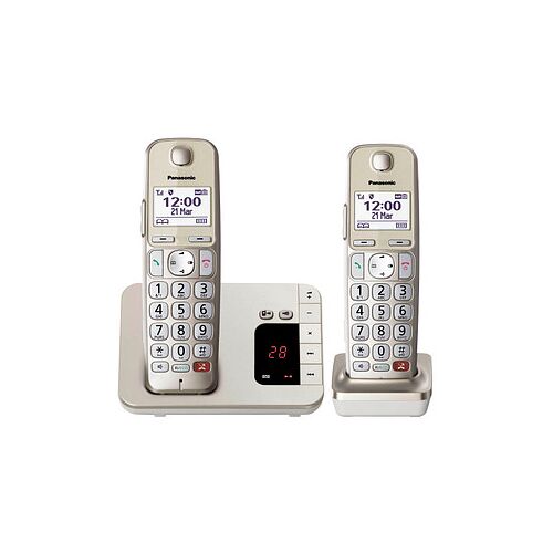 Panasonic KX-TGE262GN Schnurloses Telefon-Set mit Anrufbeantworter champagner