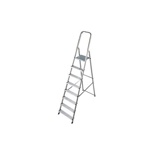 KRAUSE Stehleiter einseitig CORDA silber 8 Stufen, H: 240,0 cm Image