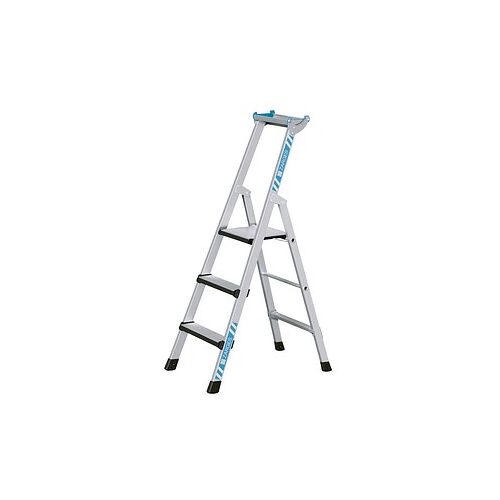 ZARGES Stehleiter einseitig Comfortstep S silber 3 Stufen, H: 152,0 cm