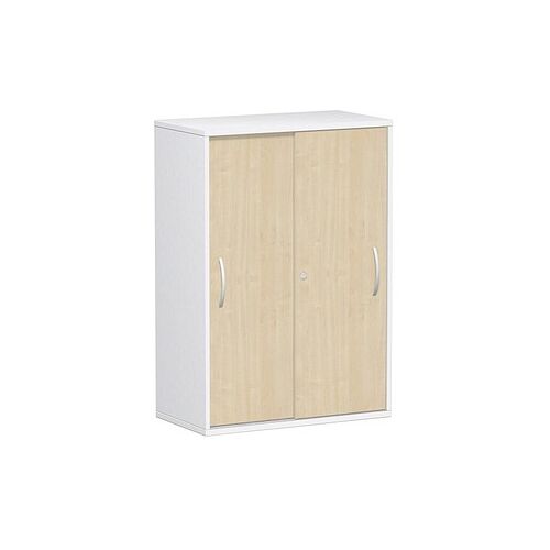geramöbel Schiebetürenschrank Flex, S-383502-AW weiß, ahorn 2 Fachböden 80,0 x 42,5 x 118,2 cm