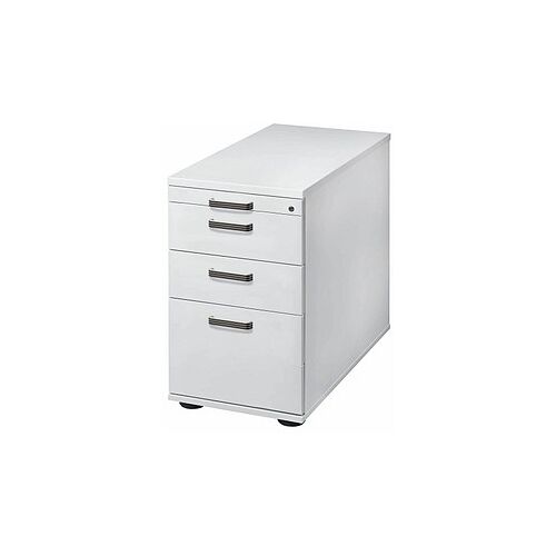 HAMMERBACHER SC40 Standcontainer lichtgrau 4 Auszüge Kunststoff-Relinggriff silber 42,8 x 80,0 x 72,0 - 76,0 cm