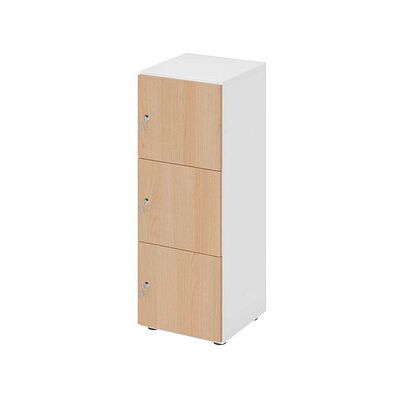 HAMMERBACHER Schließfach weiß Eiche 3 Fächer - Schrank HAMMERBACHER Schließfach weiß Eiche 3 Fächer - Schrank