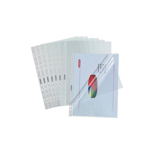 herlitz Prospekthüllen DIN A4 transparent genarbt 0,05 mm, 100 St.