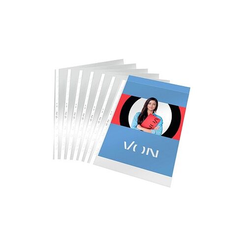 VON LEITZ Prospekthüllen DIN A4 glasklar glatt, 100 St.