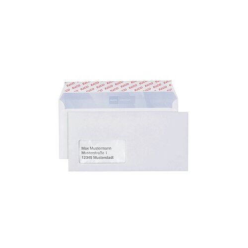 ELCO Briefumschläge Premium DIN lang+ mit Fenster hochweiß haftklebend 500 St.