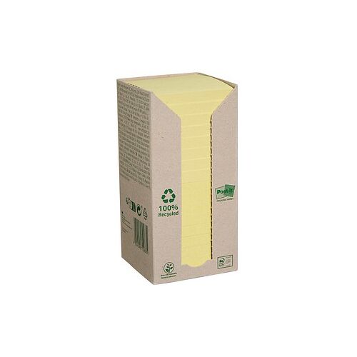 Post-it® Recycling Notes Haftnotizen 654-1T gelb, 16 Blöcke