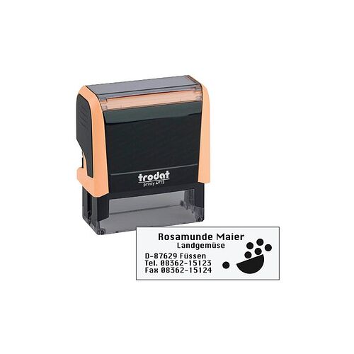 trodat Textstempel, individualisierbar printy 4913 selbstfärbend schwarz mit Logo, 1 St.