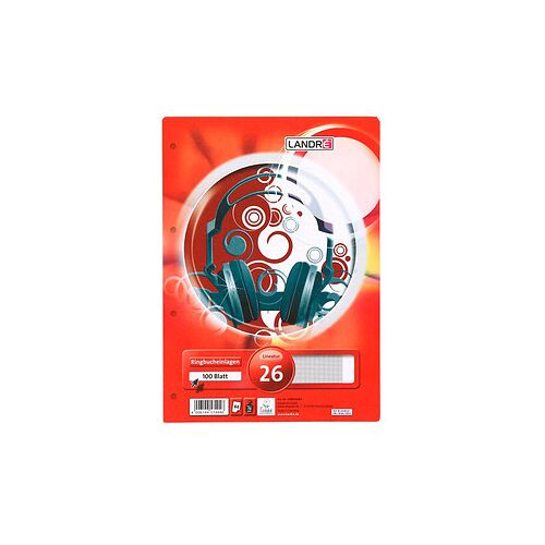 LANDRÉ® Ringbucheinlagen A4 kariert, 100 Blätter