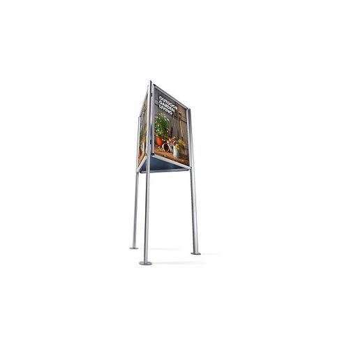 Showdown® Displays Kundenstopper silber DIN A1 3 Fächer 74,4 x 64,5 x 181,0 cm, 1 St.