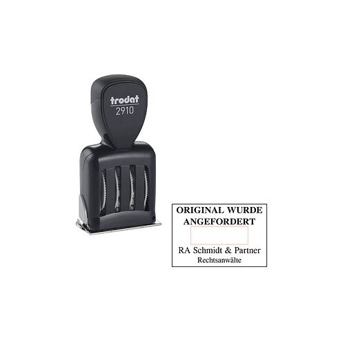 trodat Datumstempel mit Text individualisierbar Classic 2910 P05 ohne Logo, 1 St. - Nachträglich per Gutschein personalisieren