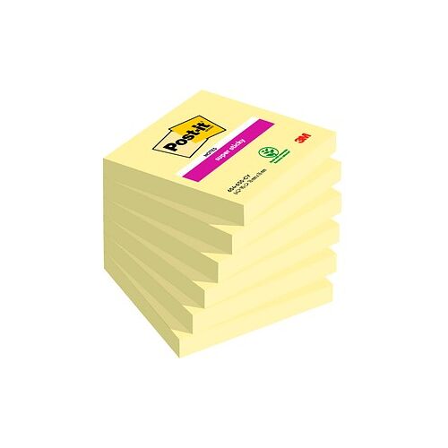 Post-it® Super Sticky Notes Haftnotizen extrastark gelb, 6 Blöcke