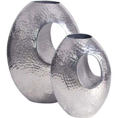 Wohnling Deko Vase 2er Set Aluminium Silber mit Tragegriff Blumenvase Modern - Decoratives Vase Set Wohnling Deko Vase 2er Set Aluminium Silber mit Tragegriff Blumenvase Modern - Decoratives Vase Set