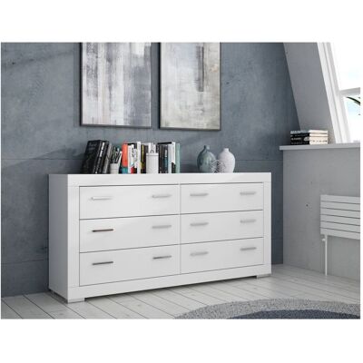 Forte Schubladenkommode SNOW Kommode mit 6 Schubkästen Weiß matt Forte Schubladenkommode SNOW Kommode mit 6 Schubkästen Weiß matt