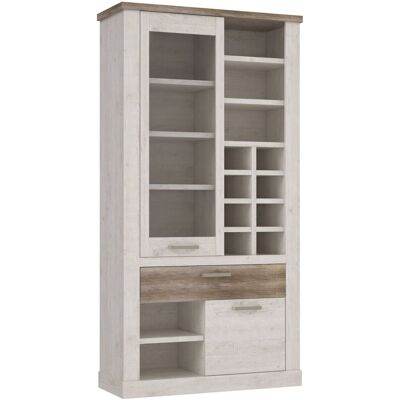 Forte Vitrine DURO 2 Türen Schrank mit Regaleinteilung Pinie weiß antik Forte Vitrine DURO 2 Türen Schrank mit Regaleinteilung Pinie weiß antik