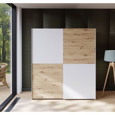 Forte Schwebetürenschrank Kleiderschrank SCHACH&MATT Weiß / Artisan Eiche Forte Schwebetürenschrank Kleiderschrank SCHACH&MATT Weiß / Artisan Eiche