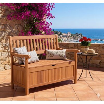 Gartenbank Houston von Garden Pleasure - Holz, Braun, Stauraum Gartenbank Houston von Garden Pleasure - Holz, Braun, Stauraum