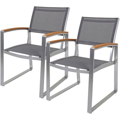 Garden Pleasure Gartenstuhl Gartensessel mit Armlehnen AVA 2er-Set Gestell Aluminium Garden Pleasure Gartenstuhl Gartensessel mit Armlehnen AVA 2er-Set Gestell Aluminium