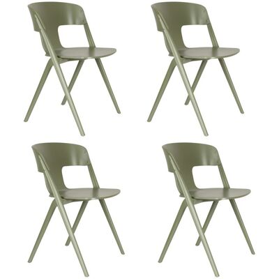 Gartenstuhl Horizon 4er-Set, Forest Green aus Polypropylen von Zuiver Gartenstuhl Horizon 4er-Set, Forest Green aus Polypropylen von Zuiver