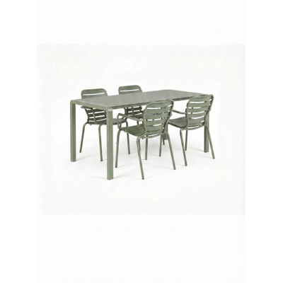 Zuiver Gartenmöbel-Set Vondel mit Tisch und 4 Armlehnstühlen, Aluminium Grün Zuiver Gartenmöbel-Set Vondel mit Tisch und 4 Armlehnstühlen, Aluminium Grün