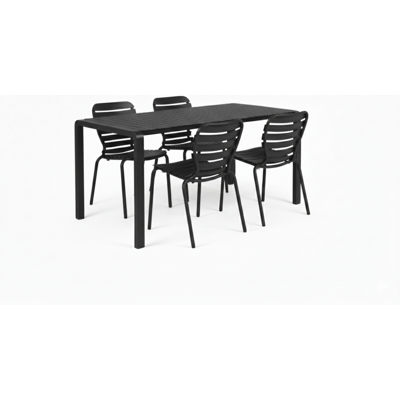 Zuiver Gartenmöbel-Set Vondel mit Tisch & 4 Stühlen, Aluminium in Schwarz Zuiver Gartenmöbel-Set Vondel mit Tisch & 4 Stühlen, Aluminium in Schwarz