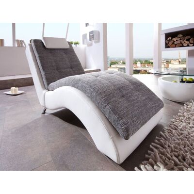 Benformato Relaxliege Varese Weiß/Grau Modernes Design Liege inkl. Kissen Benformato Relaxliege Varese Weiß/Grau Modernes Design Liege inkl. Kissen